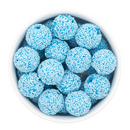 Baby Blue Chunky Glitter Beads 20mm (Package of 10)