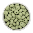 Sage Green Silicone Abacus Beads 8x14mm (Package of 10)