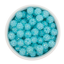 Neon Electric Blue Rhinestone Beads 12mm