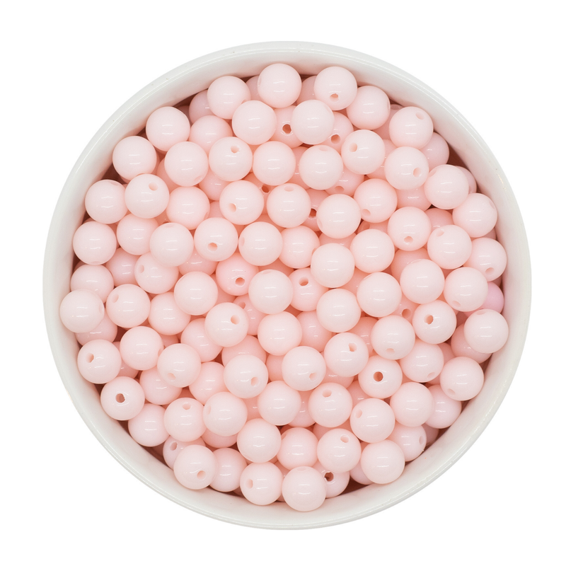 Powder Pink Solid Beads 8mm (Package of Approx. 50 Beads)