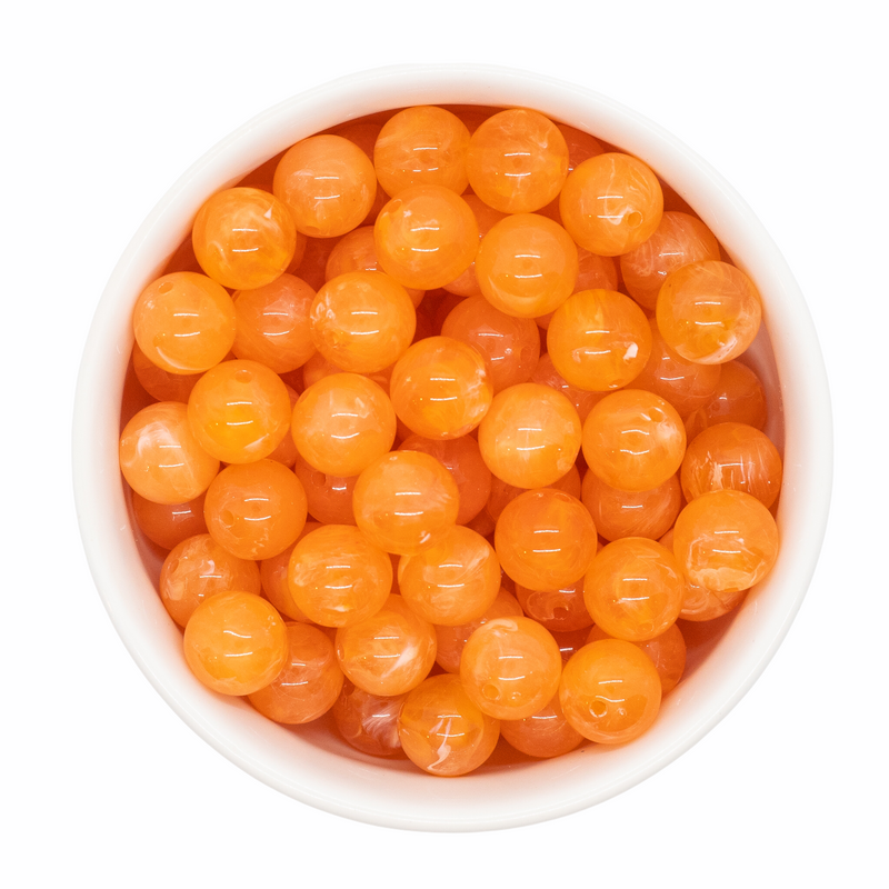 Orange Marble Beads 12mm