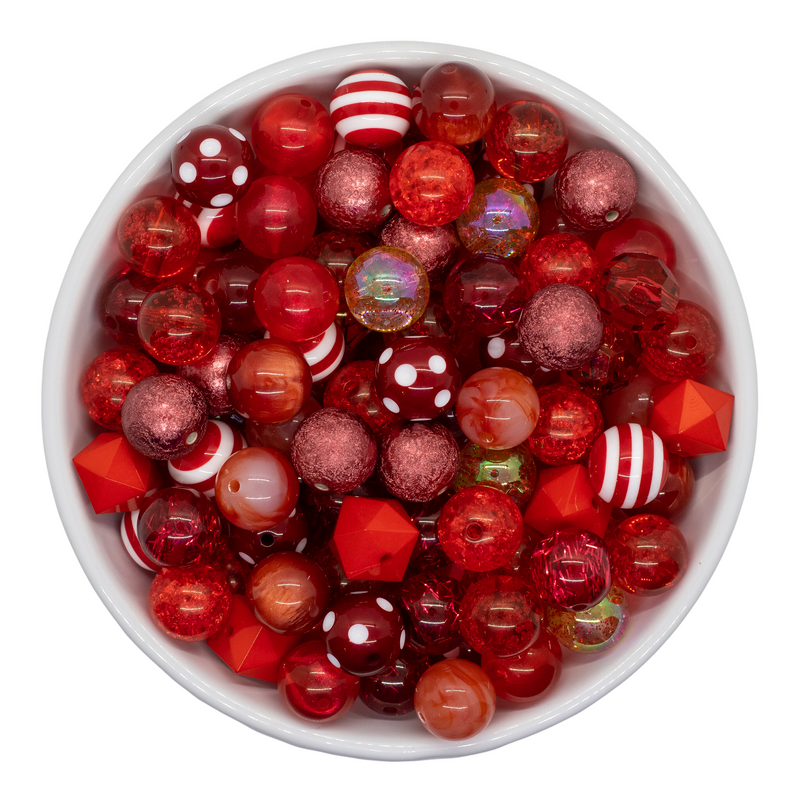 Shades of Red 20mm Bead Mix (Package of 50)