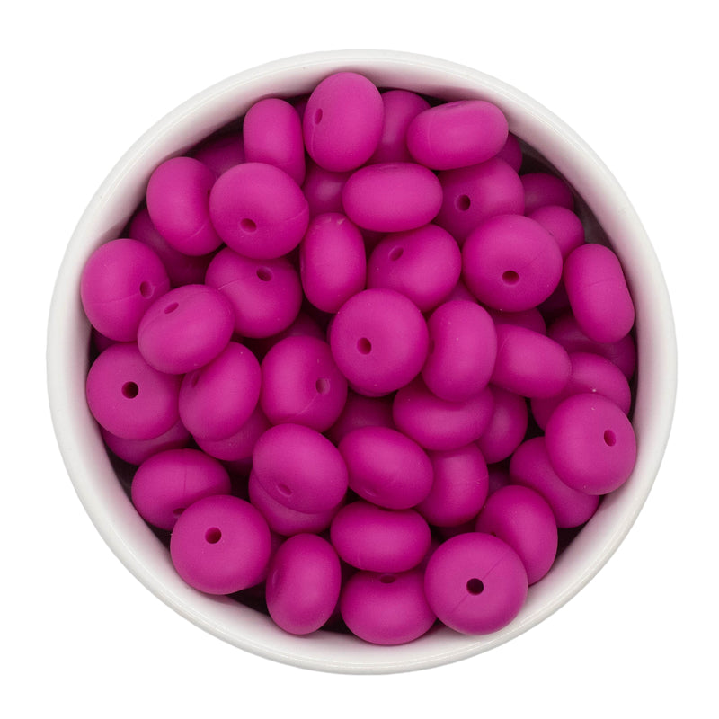 Fuchsia Silicone Abacus Beads 8x14mm (Package of 10)