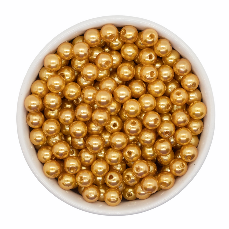 Mustard Pearl Beads 8mm