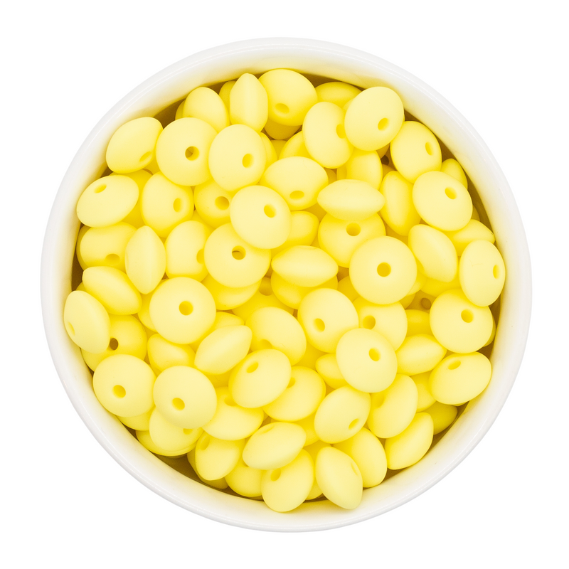 Pale Yellow Silicone Lentil Beads 7x12mm (Package of 20)