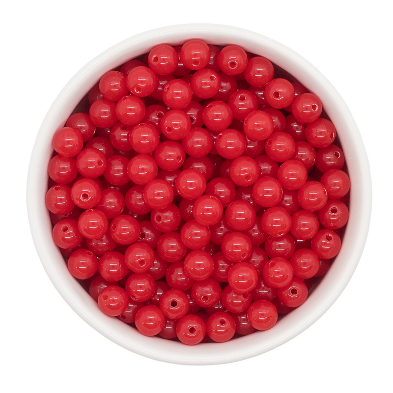 Red Solid Beads 8mm (Package of Approx. 50 Beads)