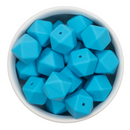 Olympic Blue Hexagon Silicone Beads 17mm (Package of 5)
