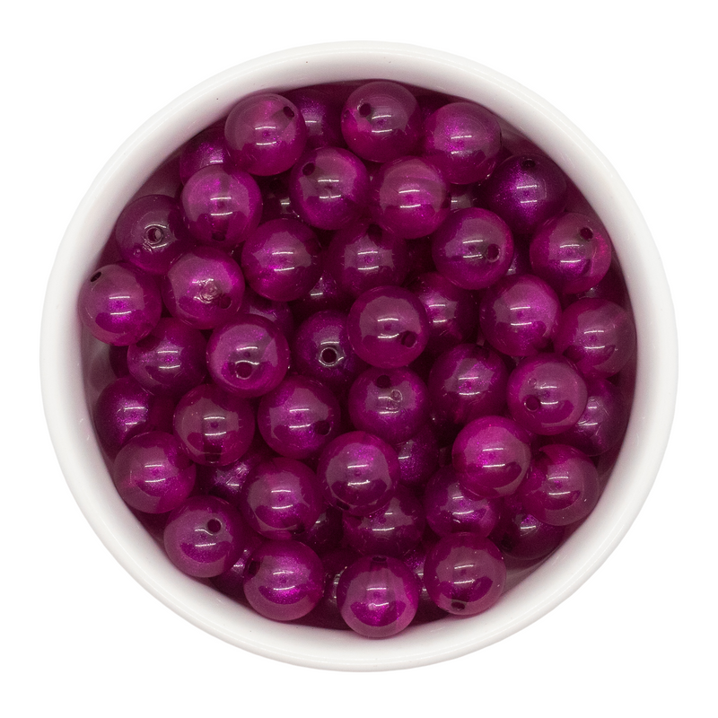 Plum Translucent Shimmer Beads 12mm