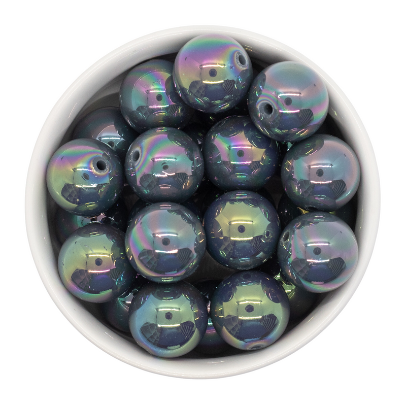 Fossil Grey Iridescent Beads 20mm (Package of 10)
