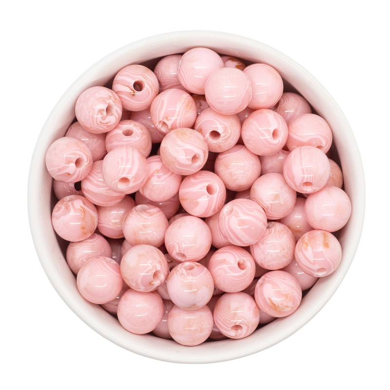 Light Pink Sandy Marble Beads 12mm