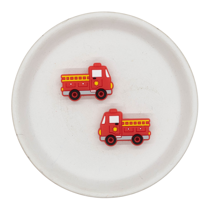 Firetruck Silicone Focal Bead 30x21mm