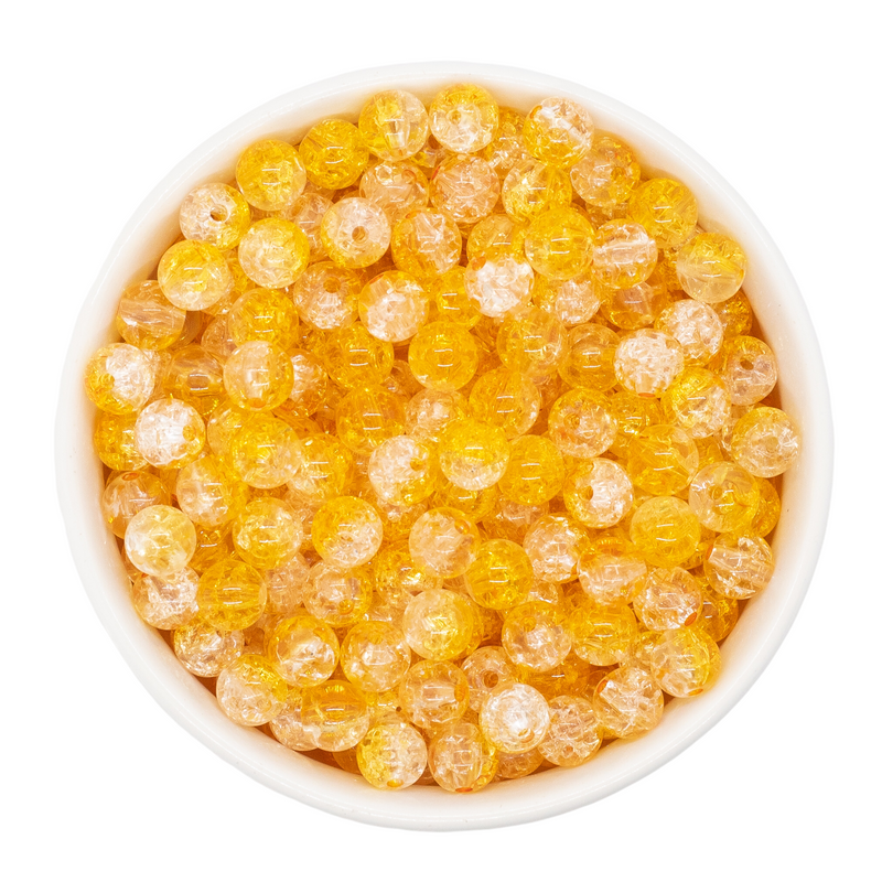 Honey & Clear Duo Crackle Beads 8mm