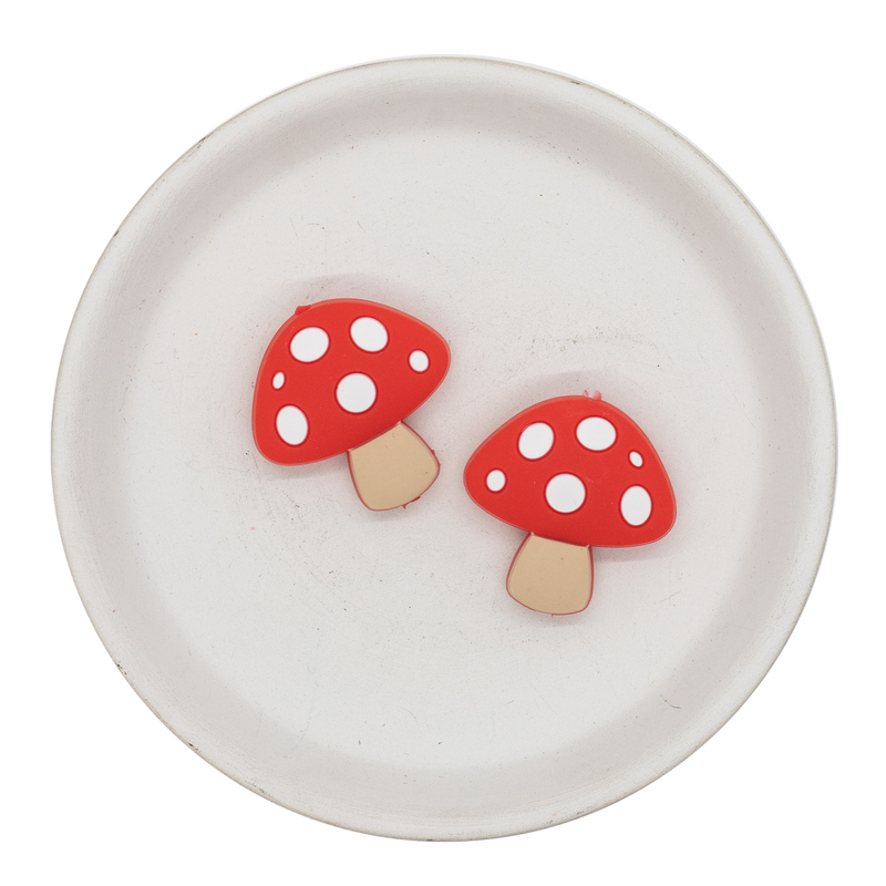 Mushroom Silicone Focal Bead 29x30mm (Package of 2)
