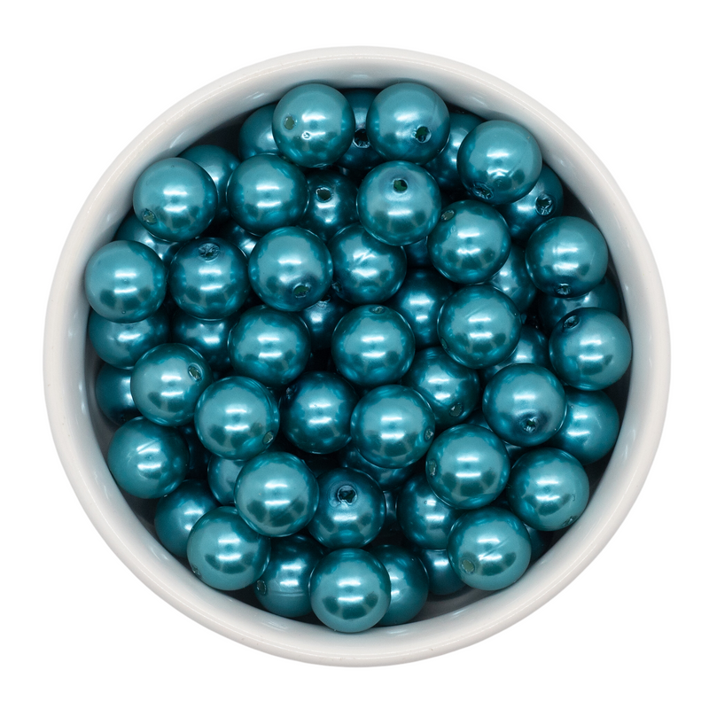 Teal Pearl Beads 12mm