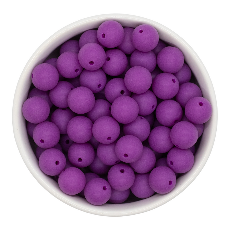 Neon Purple Chalk Matte Beads 12mm