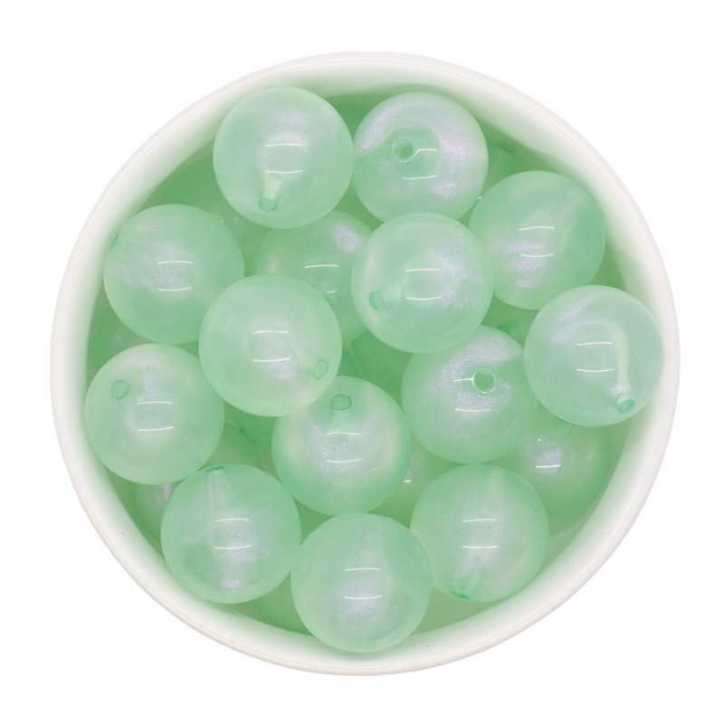 Cool Mint Translucent Shimmer Beads 20mm (Package of 10)