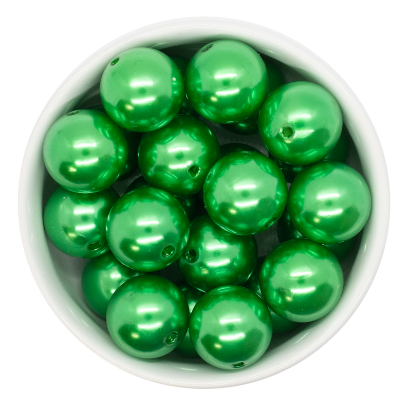 Kelly Green Pearl Beads 20mm (Package of 10)