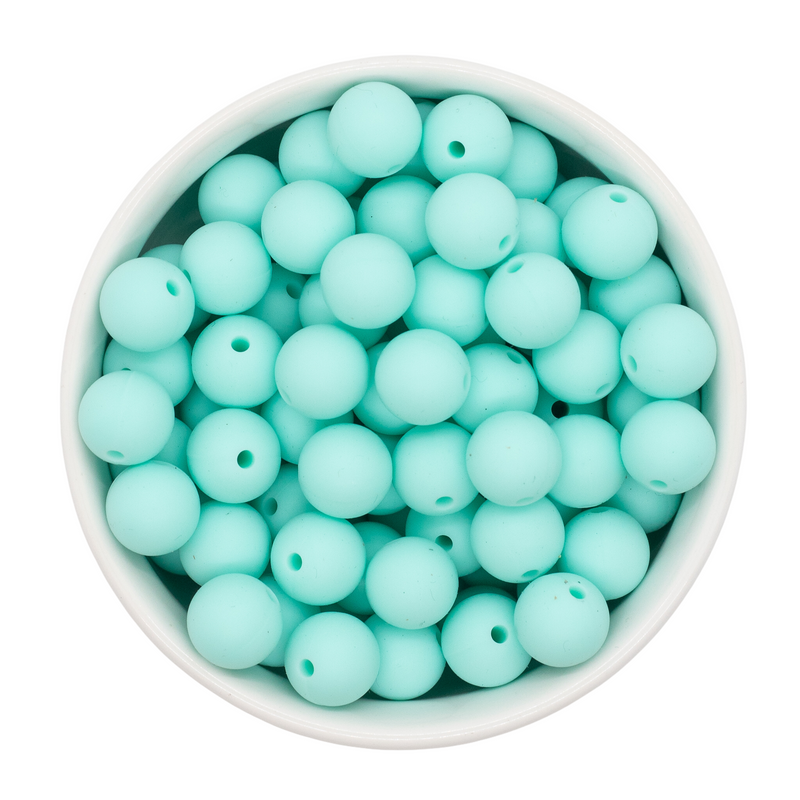 Fresh Mint Silicone Beads 12mm (Package of 20)