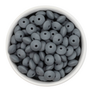 Fossil Grey Silicone Lentil Beads 7x12mm (Package of 20)