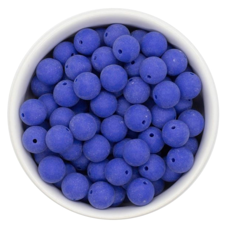 Royal Blue Chalk Matte Beads 12mm