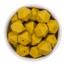 Mustard Silicone Hexagon Silicone Beads 17mm (Package of 5)