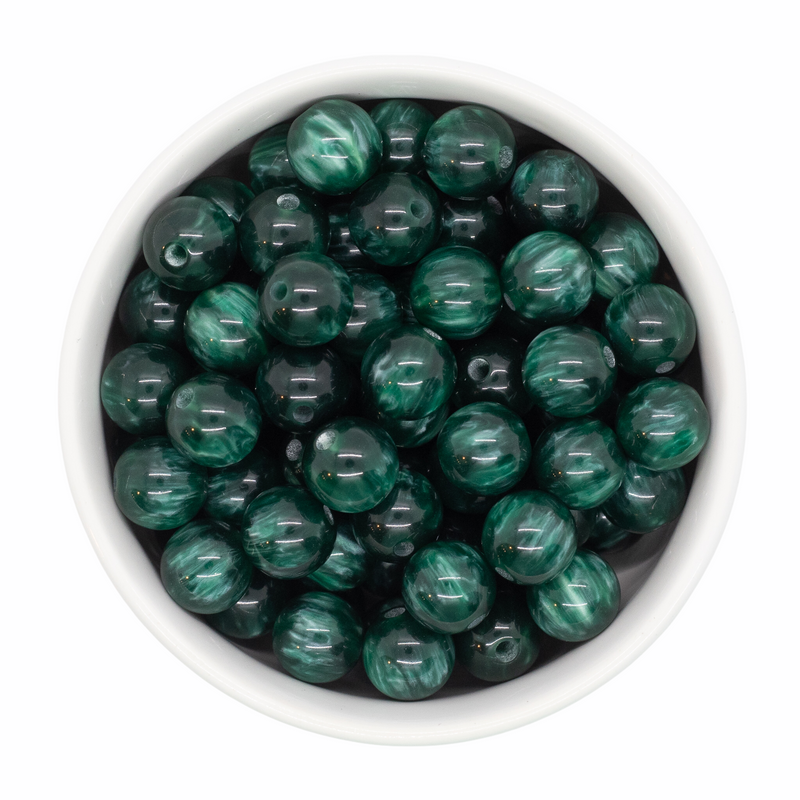 Hunter Green Pearly Luster Beads 12mm