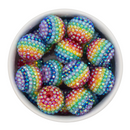 Rainbow Stripe Rhinestone Beads 22x20mm (Package of 10)