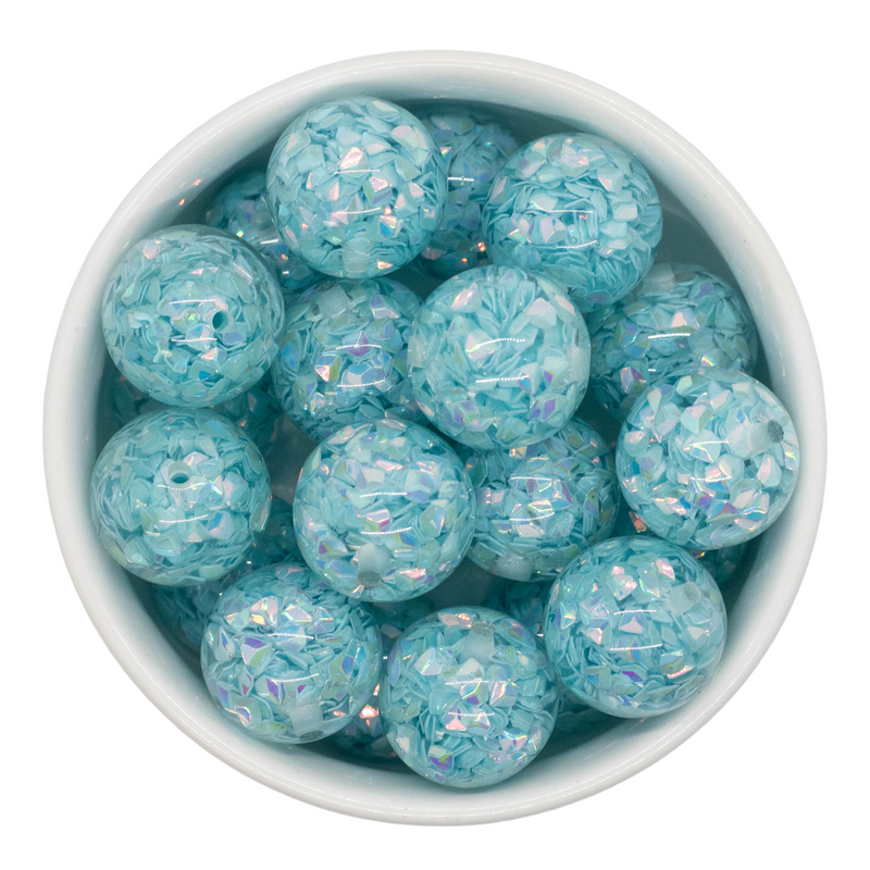 Turquoise Sequin Filled Beads 20mm (Package of 10)