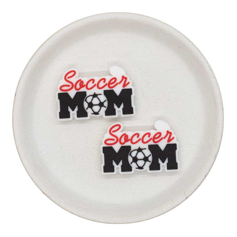 Soccer Mom Silicone Focal Bead 39x24mm (Package of 2)