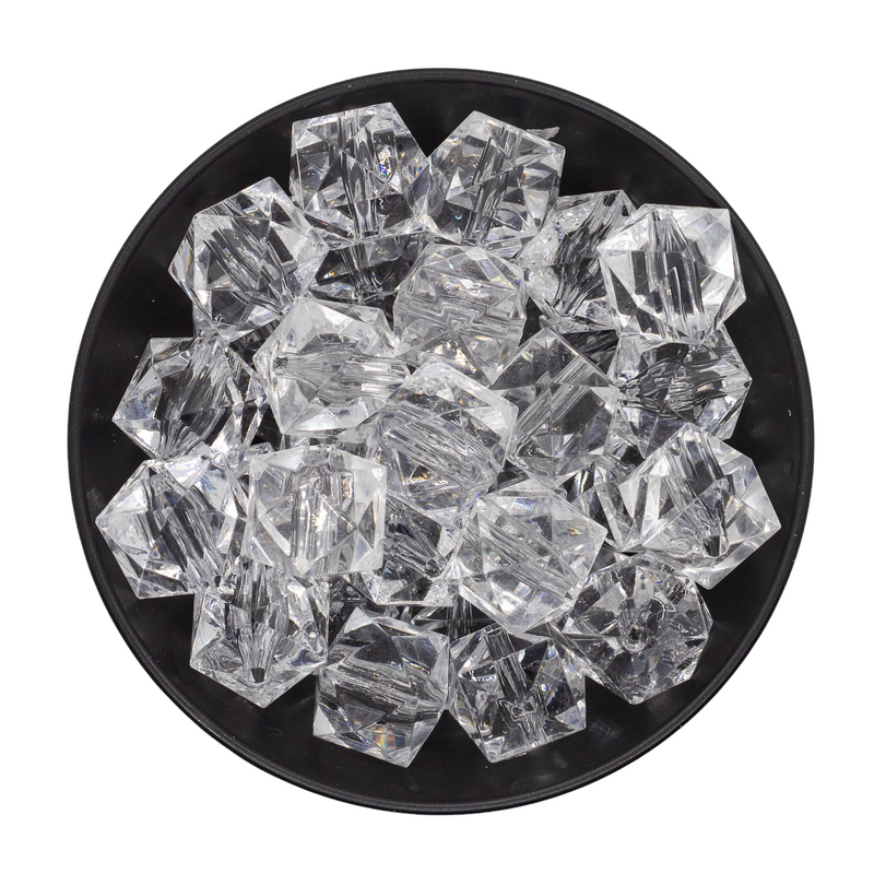 Clear Cube Beads 20mm