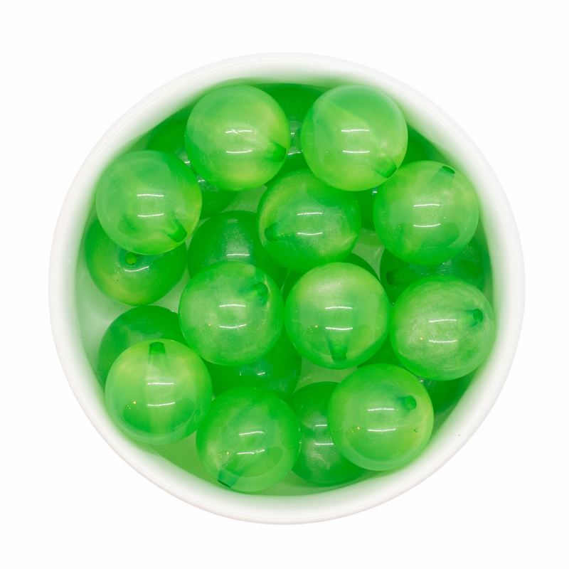 Parakeet Green Translucent Shimmer Beads 20mm (Package of 10)