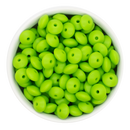 Lime Green Silicone Lentil Beads 7x12mm (Package of 20)