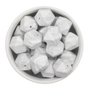 Marble White Hexagon Silicone Beads 17mm (Package of 5)