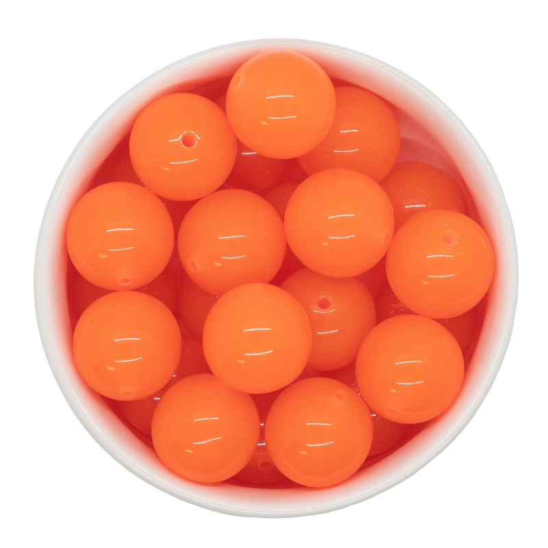 Neon Orange GLOW in the Dark Beads 20mm