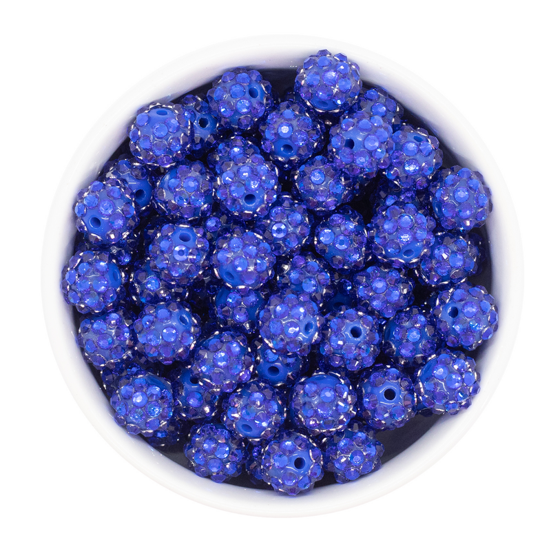 Royal Blue Rhinestone Beads 12mm (Package of 20)