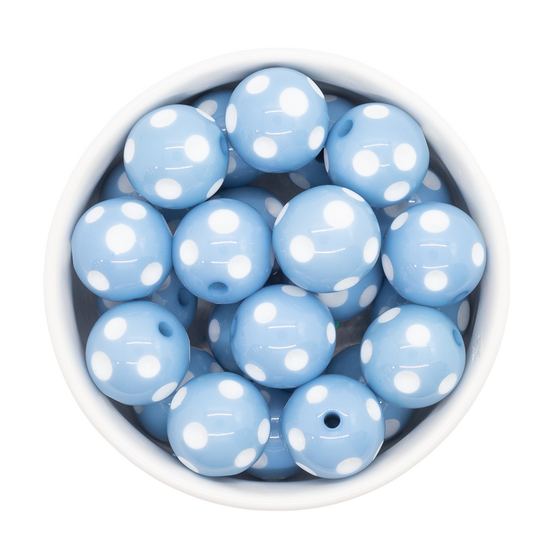 Mariner Blue Polka Dot Beads 20mm (Package of 10)