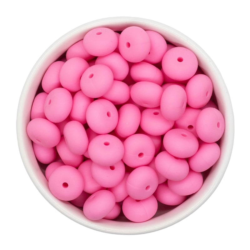 Bubblegum Pink Silicone Abacus Beads 8x14mm (Package of 10)
