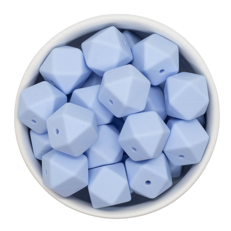 Light Blue Silicone Hexagon Silicone Beads 17mm