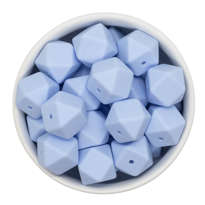 Light Blue Silicone Hexagon Silicone Beads 17mm (Package 5)