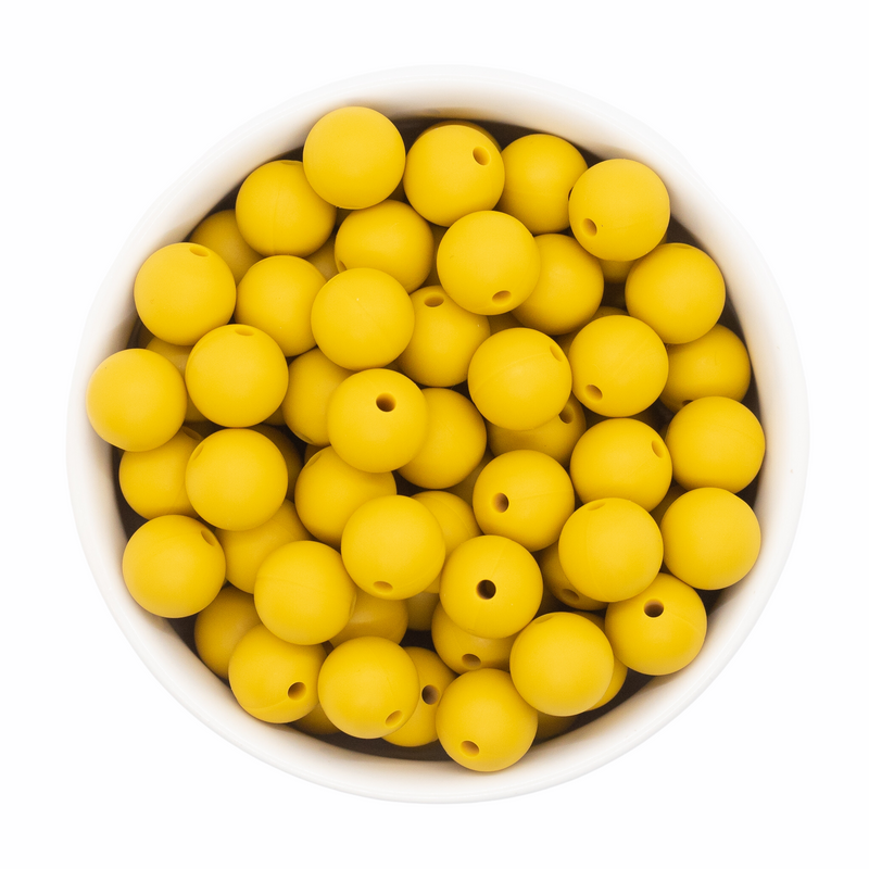 Mustard Silicone Beads 12mm (Package of 20)