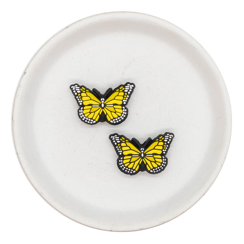 Yellow Butterfly Silicone Focal Bead 20x31mm