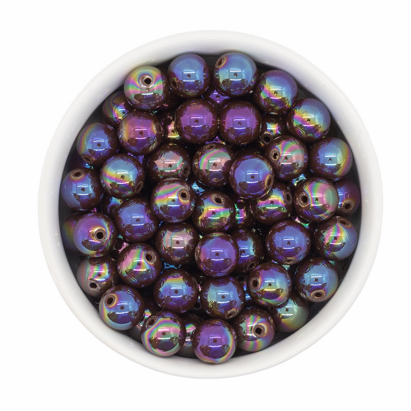 Espresso Iridescent Beads 12mm (Package of 20)