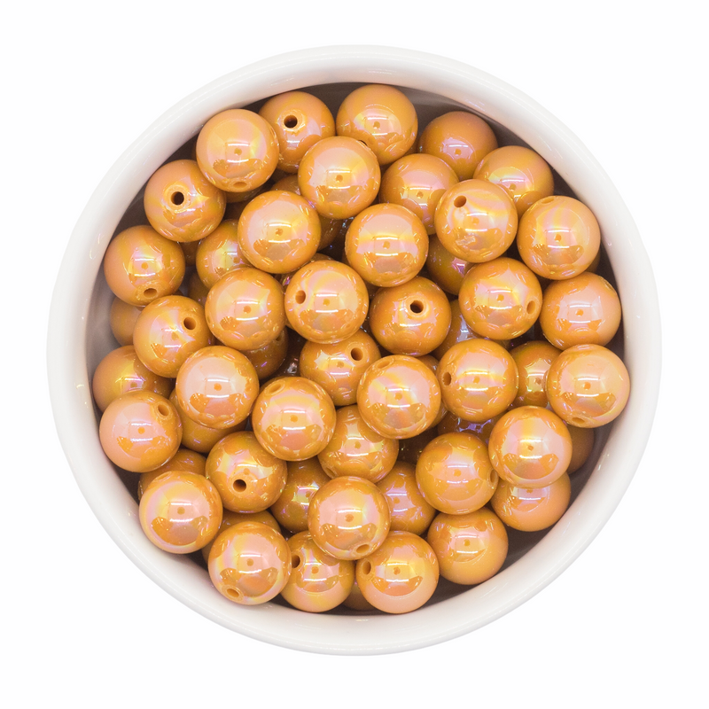Mustard Iridescent Beads 12mm