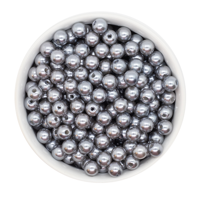 Coin Grey Pearl Beads 8mm (Package of Approx. 50 Beads)