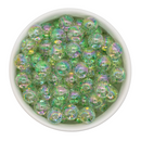 Green Glitter in Clear Beads 12mm (Package of 20)