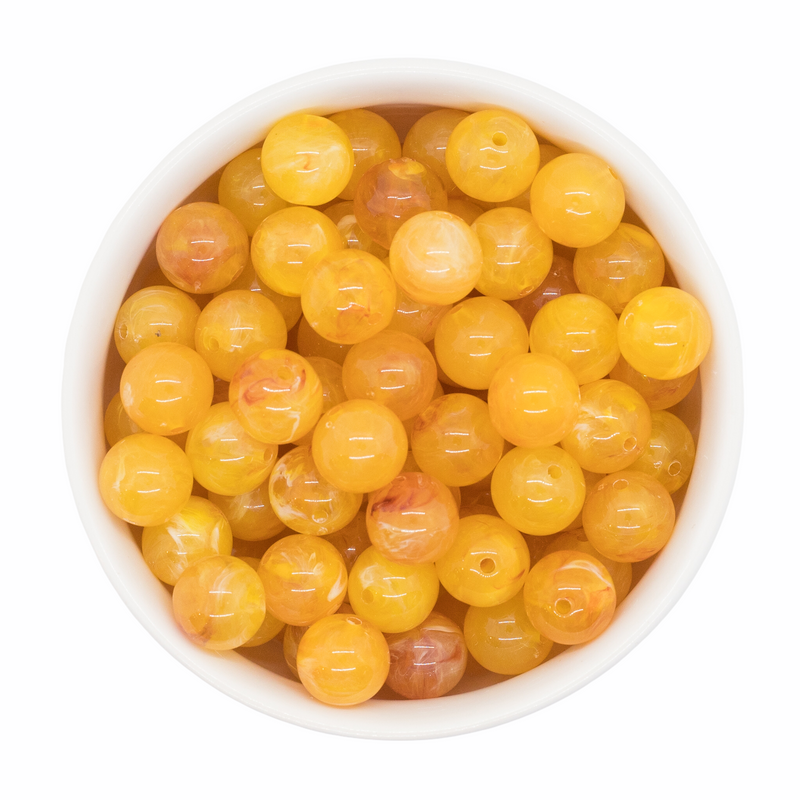 Mustard Marble Beads 12mm