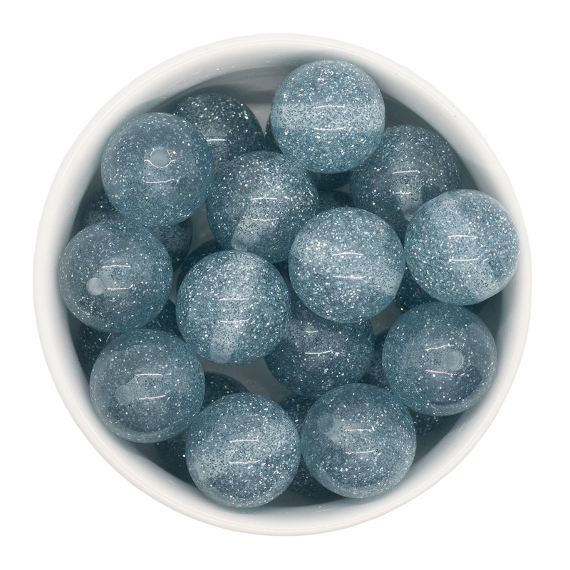 Pale Blue Glitter Beads 20mm (Package of 10)