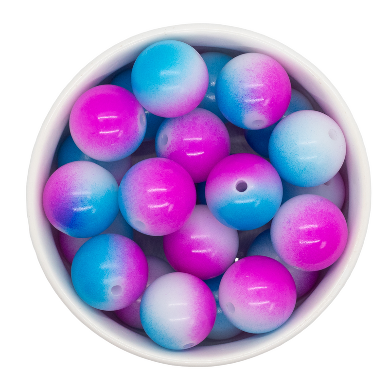 Turquoise & Fuchsia Ombre Beads 20mm