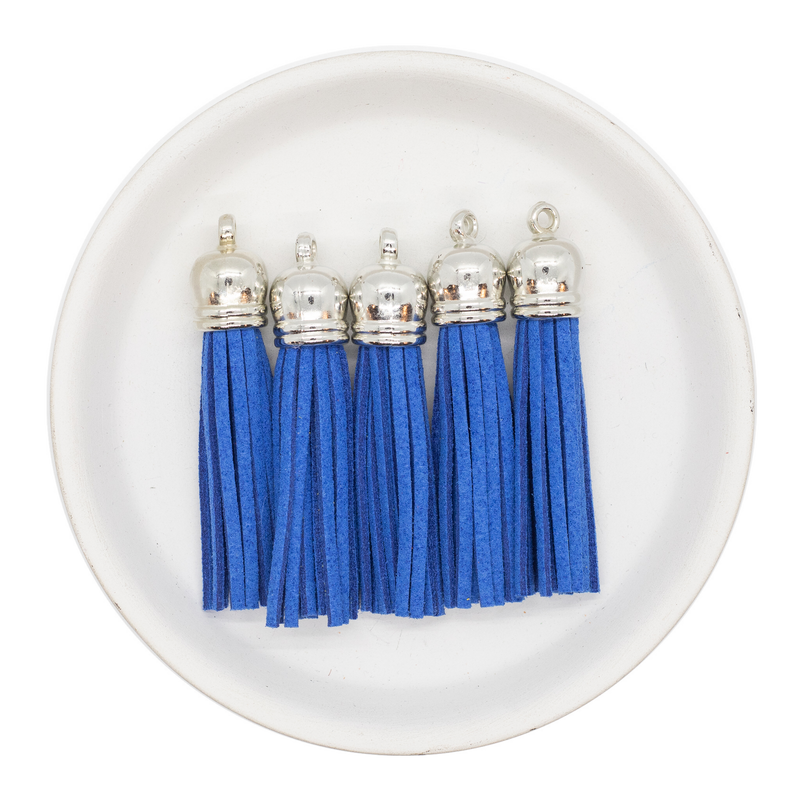 Royal Blue Tassel w/Silver Cap 50mm (Package of 5)