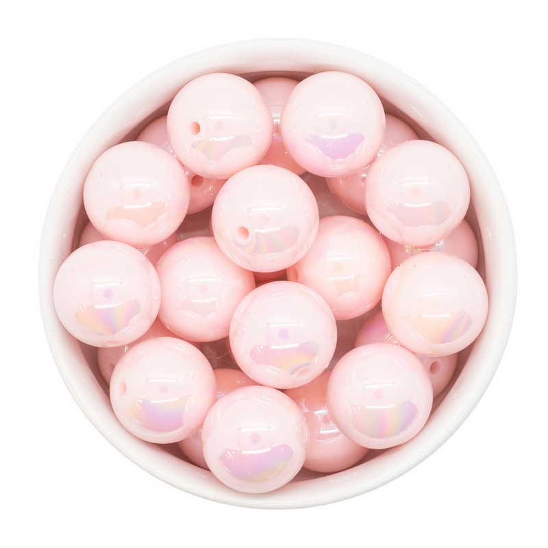 Powder Pink Iridescent Beads 20mm (Package of 10)